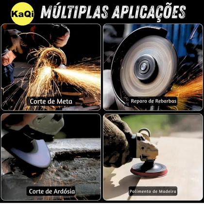 Imagem de Adaptador Politriz Lixadeira Esmerilhadeira Kit Protetor Disco Chave Punho Auxiliar M14 Corte KaQi