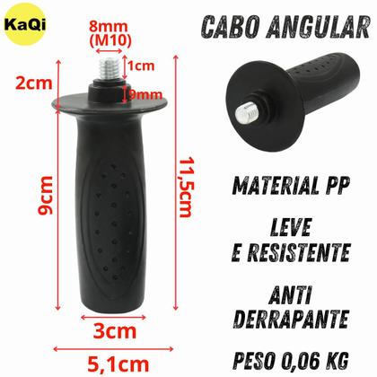 Imagem de Adaptador Politriz Lixadeira Esmerilhadeira Kit Protetor Disco Chave Punho Auxiliar M14 Corte KaQi