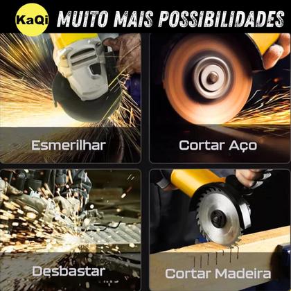 Imagem de Adaptador Politriz Lixadeira Esmerilhadeira Kit Protetor Disco Chave Punho Auxiliar M14 Corte KaQi