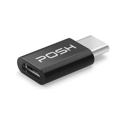 Imagem de Adaptador Posh Micro USB para USB C em ABS para cabo USB