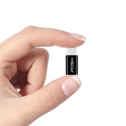 Imagem de Adaptador Posh Micro USB para USB C em ABS para cabo USB