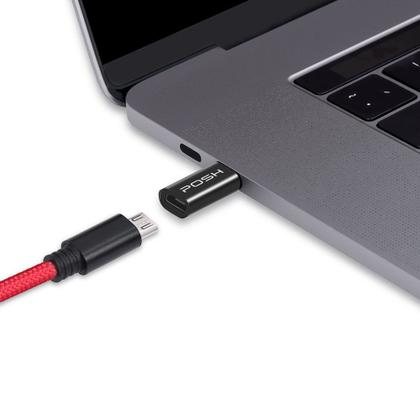 Imagem de Adaptador Posh Micro USB para USB C em ABS para cabo USB