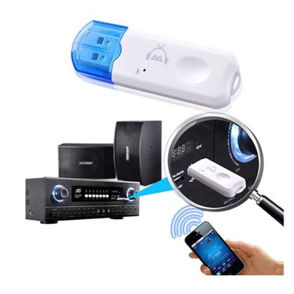 Imagem de Adaptador Receiver Transmissor Musicas Áudio Bluetooth Usb Pendrive Com Microfone