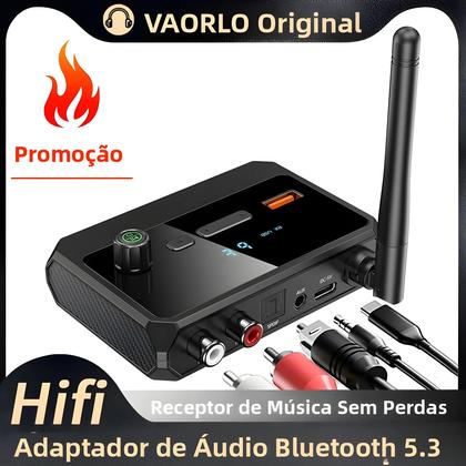 Imagem de Adaptador Receptor De Áudio Sem Fio Bluetooth 5.3 USB U-Disk Com Saída RCA 3.5MM AUX E Conector De