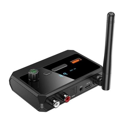 Imagem de Adaptador Receptor De Áudio Sem Fio Bluetooth 5.3 USB U-Disk Com Saída RCA 3.5MM AUX E Conector De
