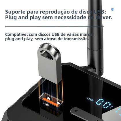 Imagem de Adaptador Receptor De Áudio Sem Fio Bluetooth 5.3 USB U-Disk Com Saída RCA 3.5MM AUX E Conector De