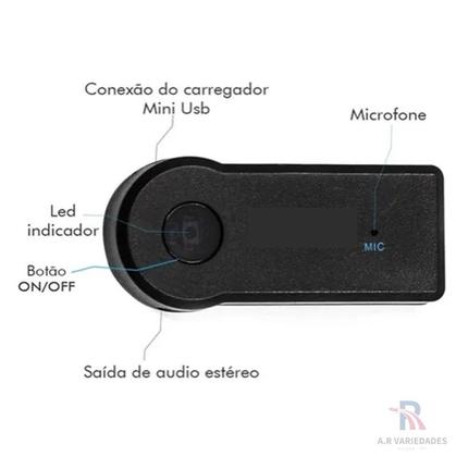 Imagem de Adaptador Receptor De Sinal Bluetoot P2 Som Carro Musica Boa