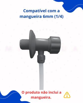 Imagem de Adaptador Registro Regulador de Vazão 6mm 1/4" Purificador