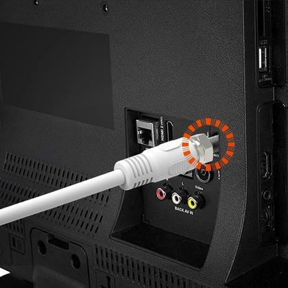 Imagem de Adaptador RF de cabo coaxial de 1 pé RG6 75 Ohm Shield, pacote com 2 unidades, branco