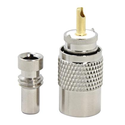 Imagem de Adaptador RF de conector coaxial PL-259 UHF macho para RG58, pacote com 10