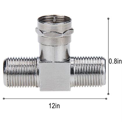Imagem de Adaptador RF divisor de cabo coaxial, pacote com 2 unidades F, tipo RG6, 3 vias