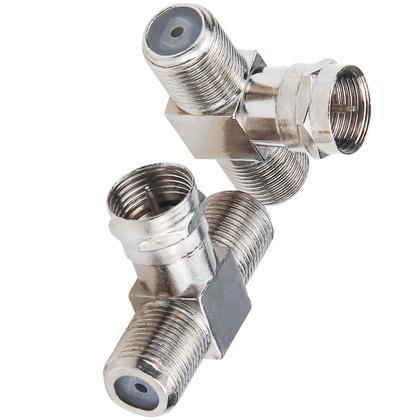 Imagem de Adaptador RF divisor de cabo coaxial, pacote com 2 unidades F, tipo RG6, 3 vias