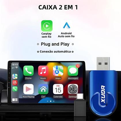 Imagem de Adaptador Sem Fio CarPlay e Android Auto - AI Box com Bluetooth para Rádio do Carro
