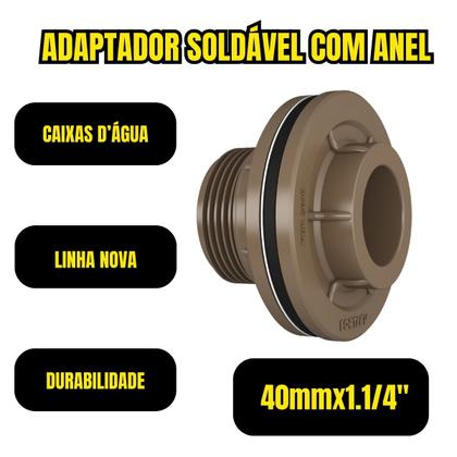 Imagem de Adaptador Soldável Para Caixa Dágua Com Flange 40x1.1/4