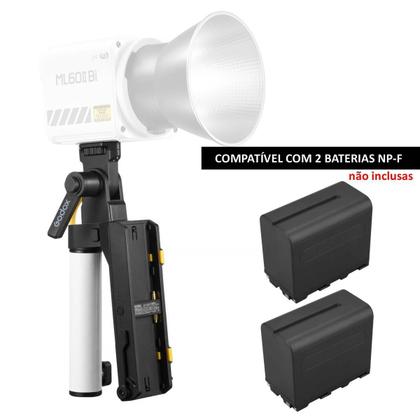Imagem de Adaptador Suporte Manopla Para 2 Baterias Np-f Para Led Godox Ml60ii Bi