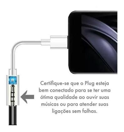 Imagem de Adaptador TIPO C Cabo P2 Fone Ouvido Todos celulares USB-C