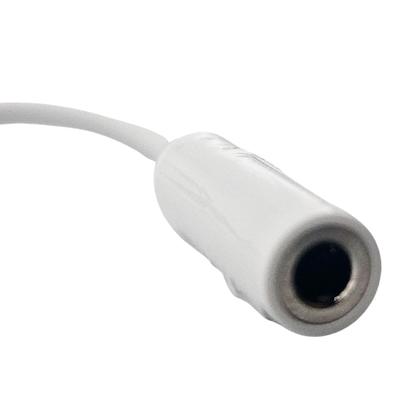 Imagem de Adaptador Tipo-C para P2 A'Gold CBA-09, Conector USB-C Macho para P2 Fêmea, Adaptador Fone de ouvido - Branco