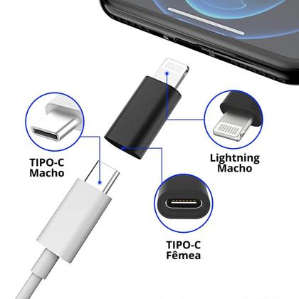 Imagem de Adaptador Tipo-C para Transferência e Recarga Compatível com lOS