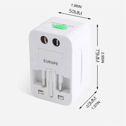Imagem de Adaptador Tomada Conversor Carregador Universal Padrão 150 Países Viagem Bivolt Energia Global - New