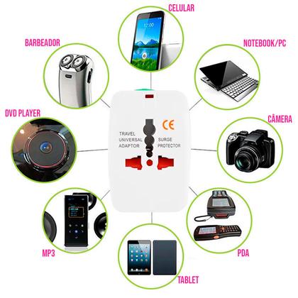 Imagem de Adaptador Tomada Universal Internacional 110v/220v Uk Europa