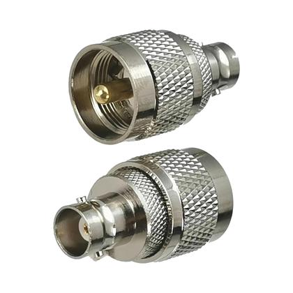 Imagem de Adaptador UHF PL259 SO239 Para BNC Macho/Fêmea 50 Ohm Conector Coaxial RF Com Flange Em Ângulo Reto