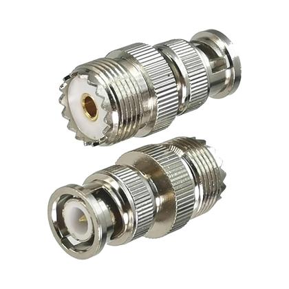 Imagem de Adaptador UHF PL259 SO239 Para BNC Macho/Fêmea 50 Ohm Conector Coaxial RF Com Flange Em Ângulo Reto