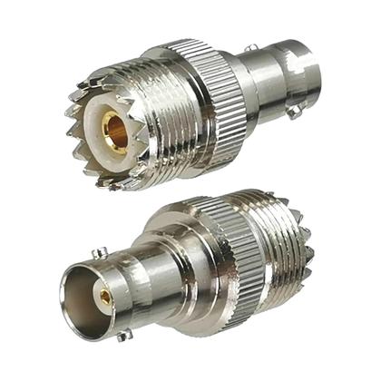 Imagem de Adaptador UHF PL259 SO239 Para BNC Macho/Fêmea 50 Ohm Conector Coaxial RF Com Flange Em Ângulo Reto