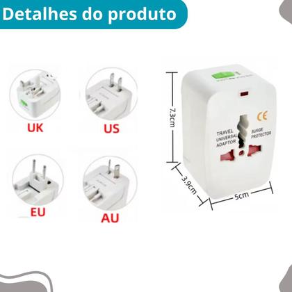 Imagem de Adaptador Universal 110V/220V com 2 com capa de Alta Potência