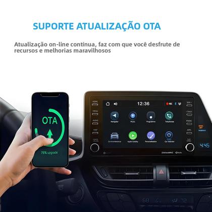 Imagem de Adaptador Universal 2 Em 1 Com Fio E Sem Fio Para Carplay E Android Auto, Mini Box Bluetooth WiFi