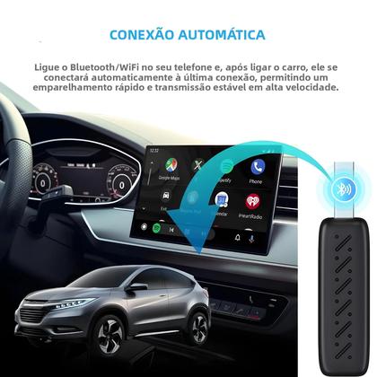 Imagem de Adaptador Universal 2 Em 1 Com Fio E Sem Fio Para Carplay E Android Auto, Mini Box Bluetooth WiFi
