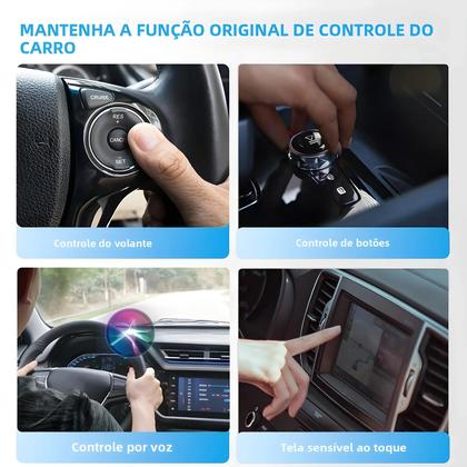 Imagem de Adaptador Universal 2 Em 1 Com Fio E Sem Fio Para Carplay E Android Auto, Mini Box Bluetooth WiFi