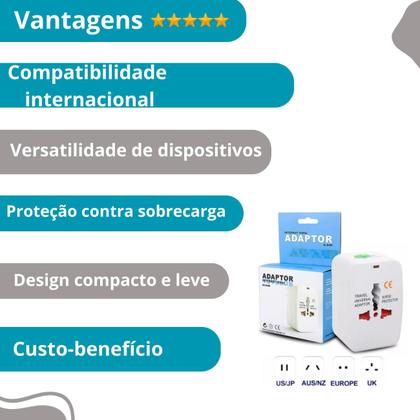Imagem de Adaptador Universal para Viagem com Conectividade USB