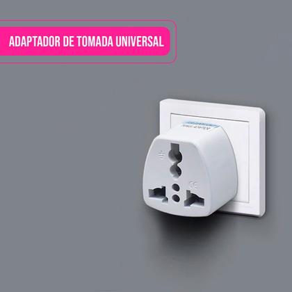 Imagem de Adaptador Universal Tomada 2 Pinos Plugue Elétricos 10A Compatibilidade P/ Casa