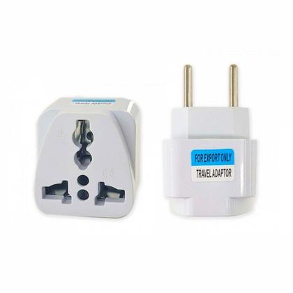 Imagem de Adaptador Universal Tomada 2 Pinos Plugue Elétricos 10A Compatibilidade P/ Casa