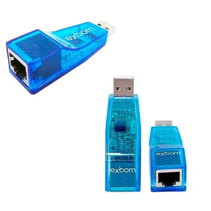 Imagem de Adaptador Usb 2.0 / Rj45 Azul - UL-100 - Exbom