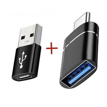 Imagem de Adaptador USB 3.0 Tipo C OTG (2 Unidades) - Conversor Macho/Fêmea para PC, MacBook e Carro