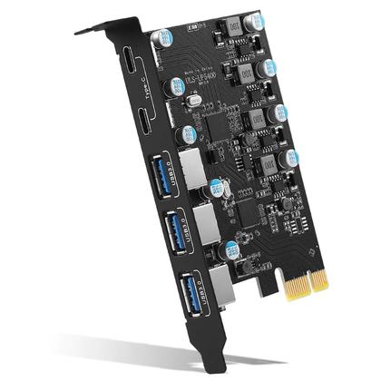 Imagem de Adaptador USB 3.2 Gen1 (5Gbps) - Hub USB-C para PCIE com Multiplicador de Portas USB 3.0