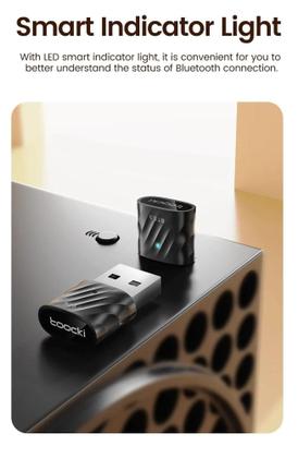 Imagem de Adaptador Usb Bluetooth 5.3 Usb Toocki Dongle Receptor