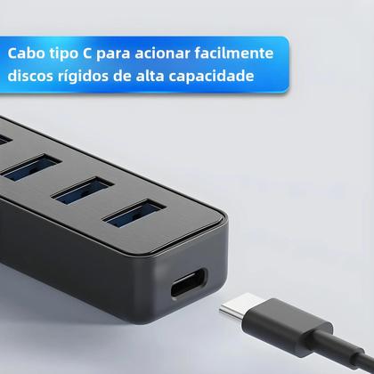 Imagem de Adaptador USB-C para 4 Portas USB 3.0 de Alta Velocidade