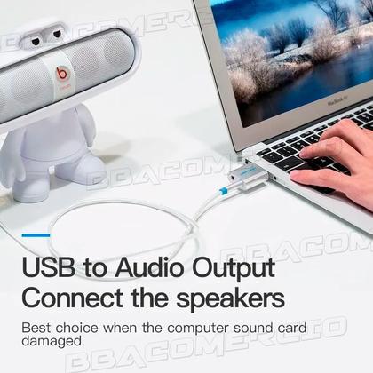 Imagem de Adaptador Usb Para P2 Fone E Microfone Vention Placa De Som