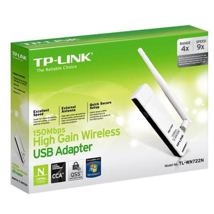 Imagem de Adaptador USB Wireless TL-WN722N 150Mbps, Antena 4 dBi, QSS - TP Link - TP-Link