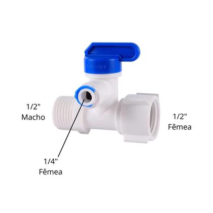 Imagem de Adaptador Válvula Conexão Filtro Purificador de Água com Registro e Engate Rápido