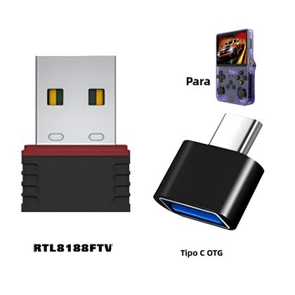 Imagem de Adaptador WiFi USB E Adaptador OTG Tipo C Para Console De Jogos Retro R36S R36H R36 R36PLUS