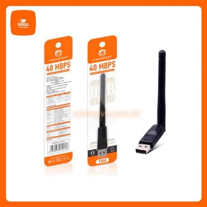 Imagem de Adaptador Wifi usb Para Pc com Antena