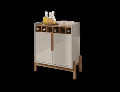 Imagem de Adega Bar Lizz 2 Portas Off White/Cedro