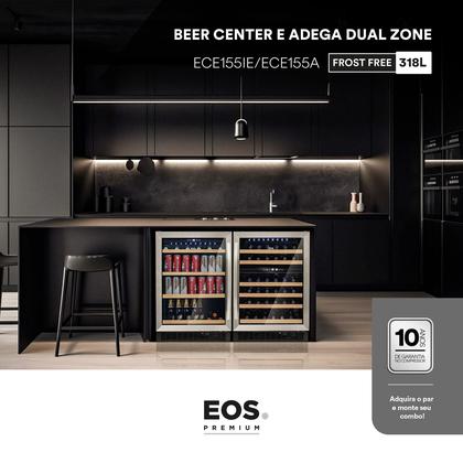 Imagem de Adega Climatizada de Embutir 51 Garrafas EOS Premium Dual Zone com Compressor e Porta Vidro e Inox ECE155A 220V