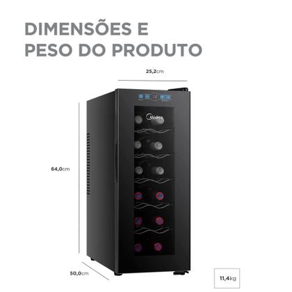 Imagem de Adega Climatizada de Vinho 12 Garrafas Bivolt Midea