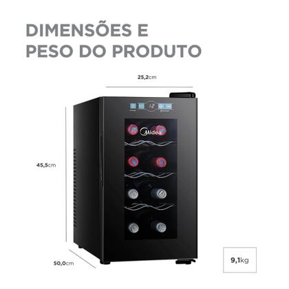 Imagem de Adega Climatizada de Vinho 8 Garrafas Bivolt Midea