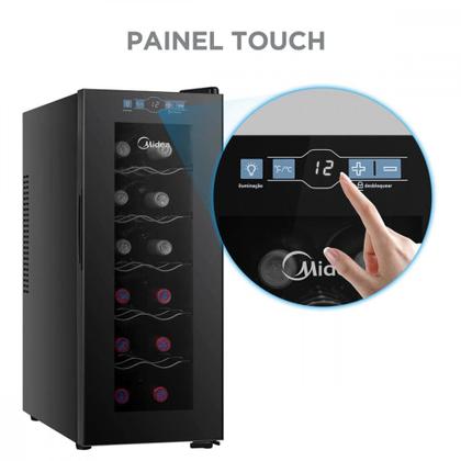 Imagem de Adega Climatizada Midea De Vinho 12 Garrafas com Painel Touch Bivolt