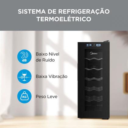 Imagem de Adega Climatizada Midea De Vinho 12 Garrafas com Painel Touch Bivolt